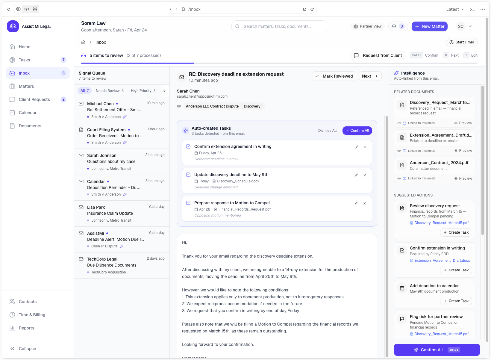 A client request comes in